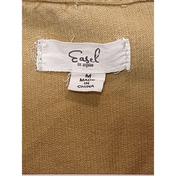 Easel Corduroy Jacket Mustard Yellow Destroyed Trucker Oversized Womens Medium - Picture 4 of 8